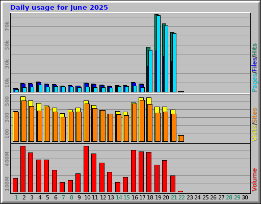 Daily usage for June 2025
