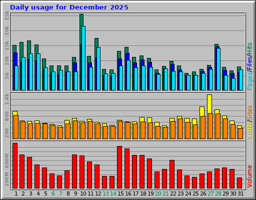 Daily usage for December 2025
