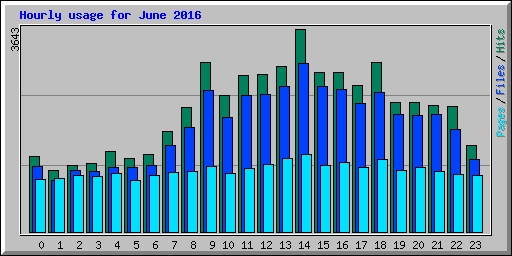 Hourly usage for June 2016