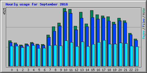 Hourly usage for September 2016