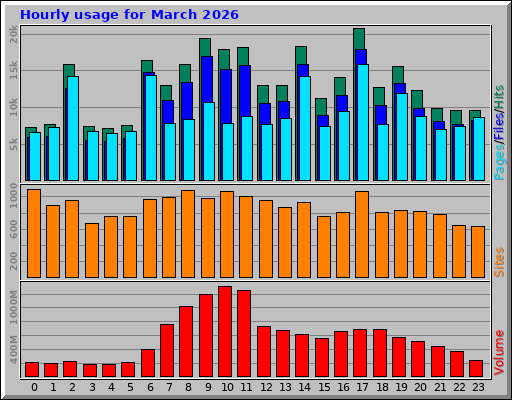Hourly usage for March 2026