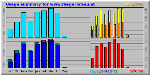 Usage summary for www.fliegerbraeu.at